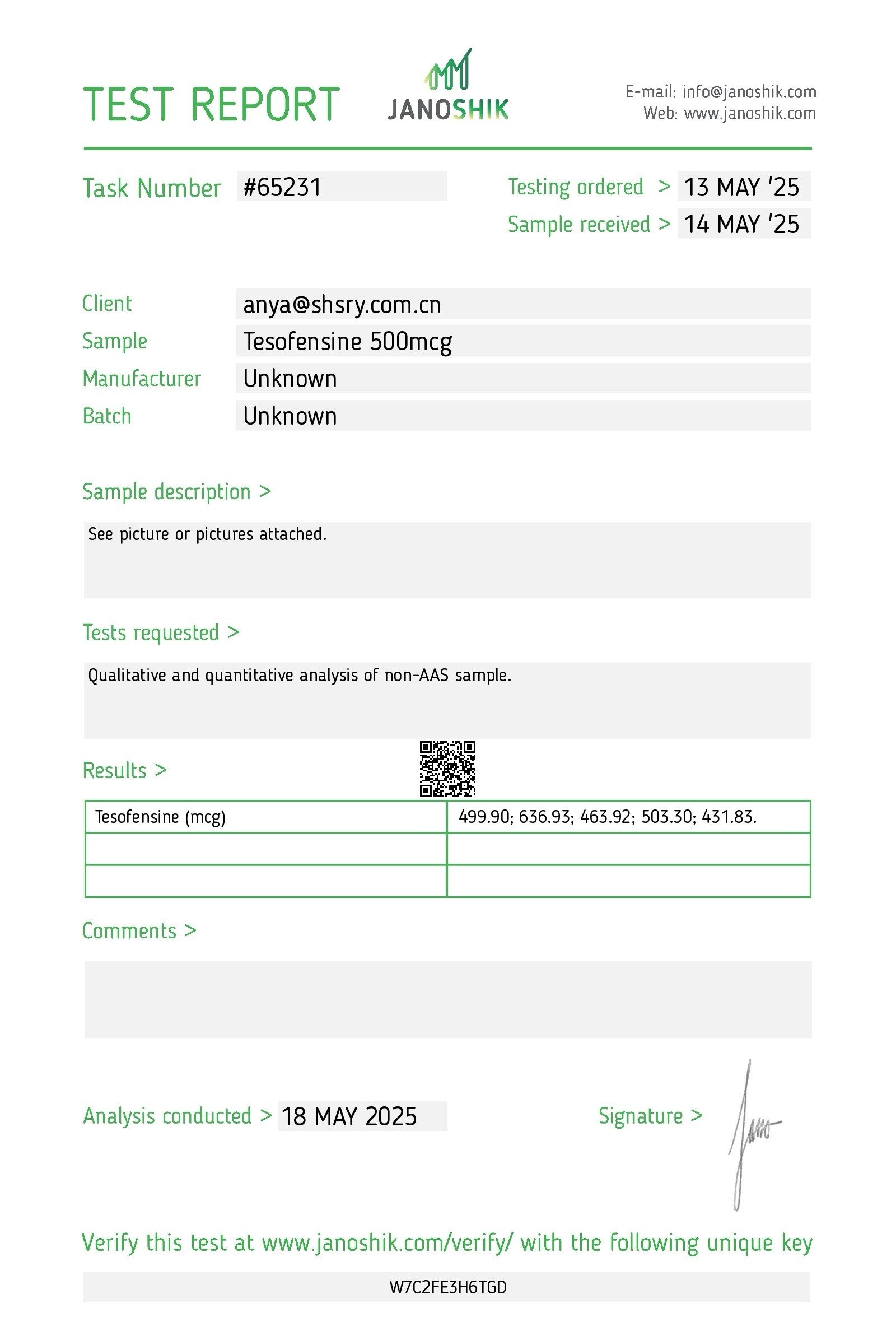 Tesofensine – 500mcg | 100 Tablets - Image 2