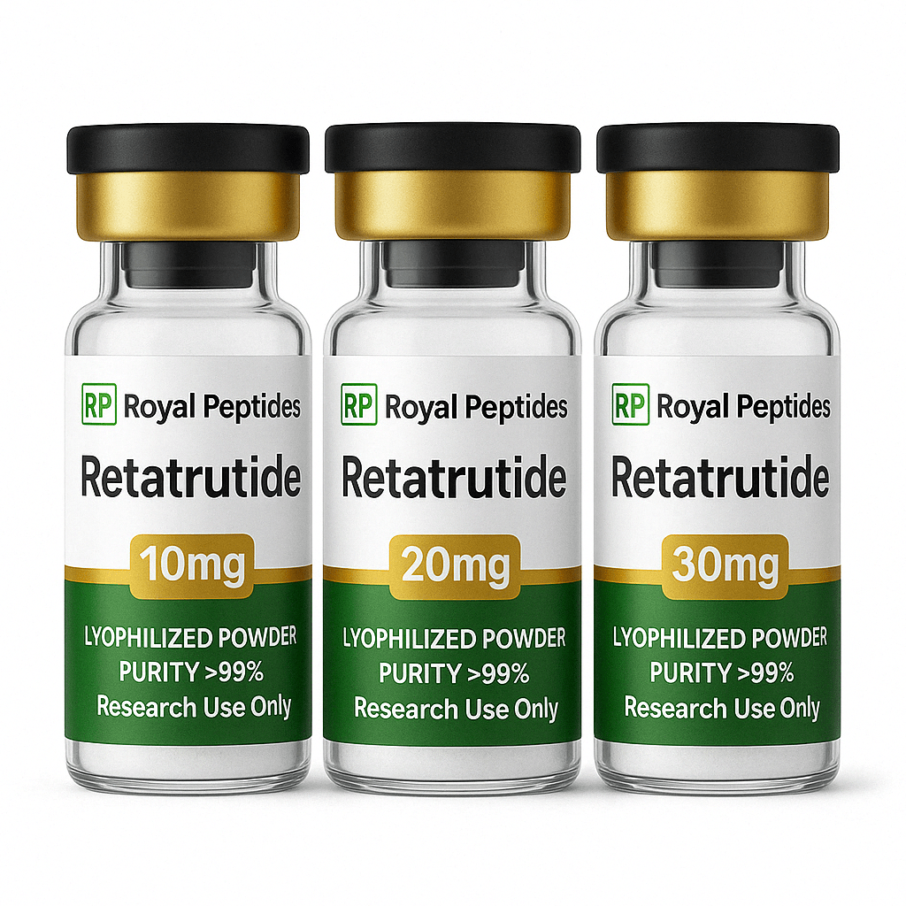 Retatrutide vial in laboratory setting